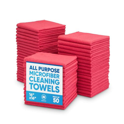 16" x 16" All Purpose Towels (Red / 50 Pack)