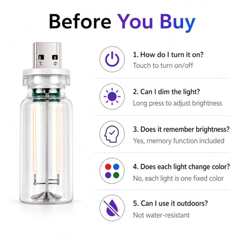 4PCS Dimmable USB Touch Control Led Night Lights (red+blue+green+purple)