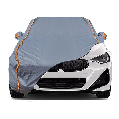 6 Layers PEVA Premium Full Car Cover Fit for Sedan hatchback Pickup SUVs MPV Rain and snow protection (Surrounding reflective strip / Sedan-S ( Fit for Sedan 165"- 181" ))