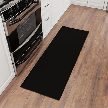 2x5 Kitchen Rug Runner (Solid Black)