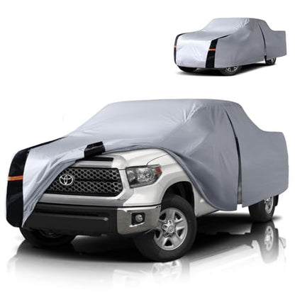 Multi Layer Toyota Tundra Truck Cover (W.Fit Tundra(2021-2026) Double/CrewMax Cab SB / White Truck Cover)