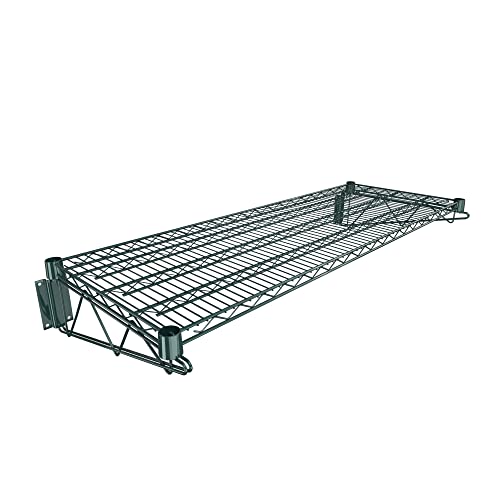 18" x 48" Green Epoxy Wire Wall Mount Shelf (Green / 18" x 48")