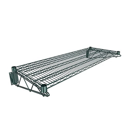18" x 48" Green Epoxy Wire Wall Mount Shelf (Green / 18" x 48")