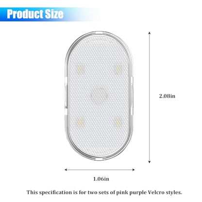 2PCS Car LED Lights Interior Wireless (Pink-Purple / Sticky)