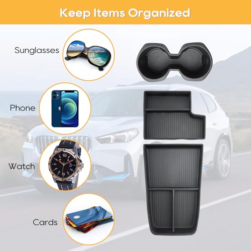 for BMW X1 U11 Center Console Organizer for 2023 2024 2025 2026 BMW X1 U11 Middle Armrest Storage Tray Insert (2023 2024 2025 2026 BMW X1 U11)