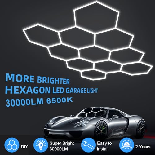 11 Hexagon LED Garage Light (11 HEX without Border)
