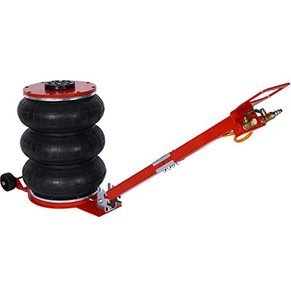 5T Triple Bag Air Jack 11000lbs Pneumatic Jack 3s Fast Lift Up 16in Airbag Jack with Adjustable Long Handle Heavy Duty Triple Air Bag Jack Lift for Cars Garage (5 Ton / red)
