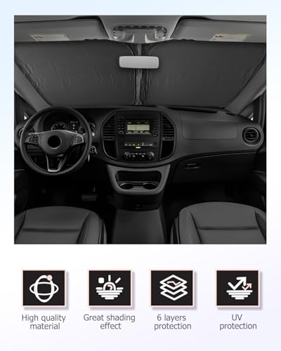 2025 2026 Metris Windshield Sun Shade Windshield Sunshade for Bnez Metris 2015 (2015-2026 Metris)