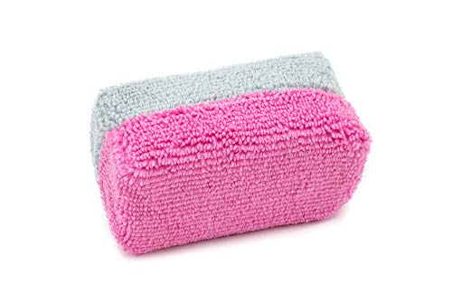Saver Applicator Terry] Ceramic Coating Applicator Sponge (Pink/Gray)