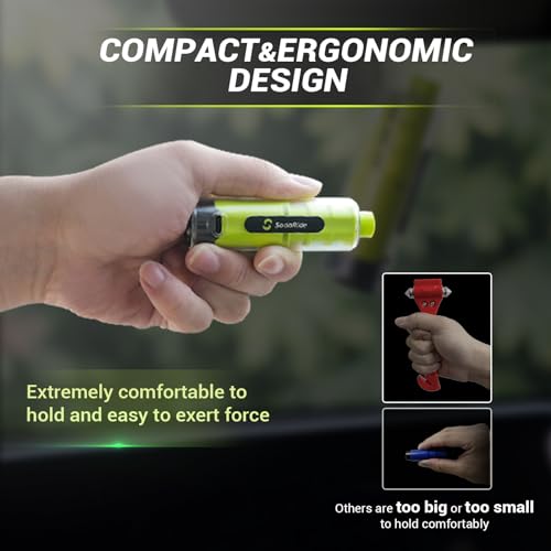 Window Breaker Seatbelt Cutter with Flashlight (BlackGreen)