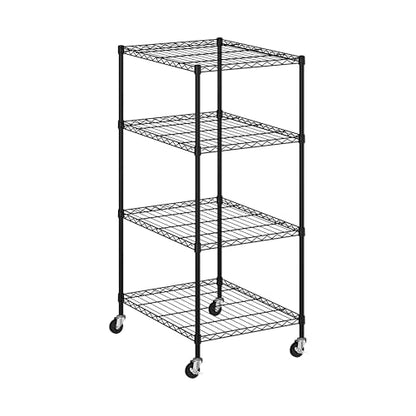 UltraDurable Heavy Duty NSF Solid Steel Wire Rack Storage Unit (Graphite / 4-Tier Tote Shelving, 25" W x 33" D)