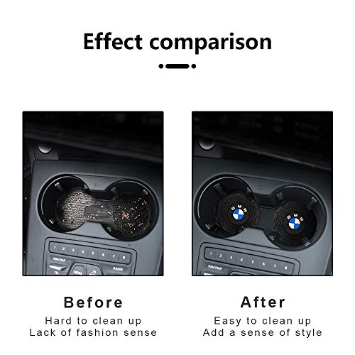 Car Cup Holder Coaster for BMW X1 X3 M3 M5 X5 X6 Z4 3 5 7 Series Silicone (Black-01)