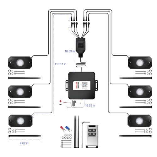 RGB LED Rock Lights Kit (6 Pods / RGB 3LED)