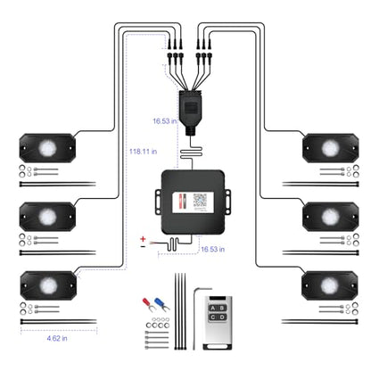 RGB LED Rock Lights Kit (6 Pods / RGB 3LED)