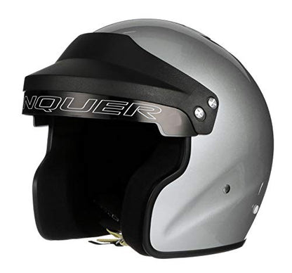 Snell SA2025 Approved Open Face Auto Racing Race Car Helmet (Large / Silver)