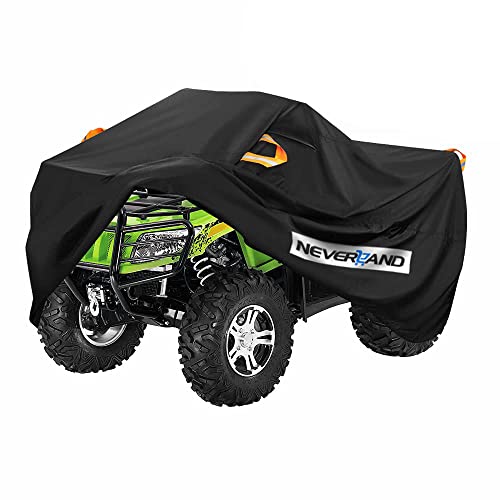 ATV Cover 300D Waterproof Heavy Duty 4 Wheel Quad Cover up to 82" (black(Upgrade） / XL:82.68"L x 47.24"W x 45.28"H)