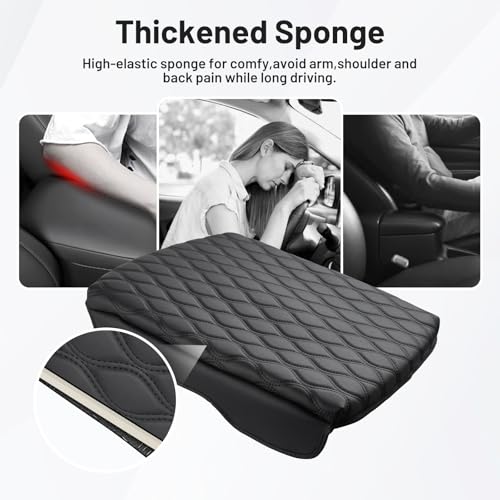 Center Console Cover for 2019 (1)19-26|RAM 1500/2500/3500|Bucket Seat,Wavy,+Thick)