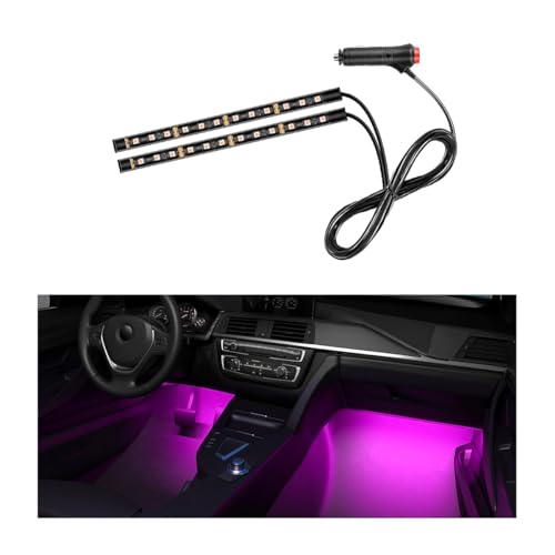Car LED Strip Light (Pink Purple / 24 LED, Cigarette Adapter)