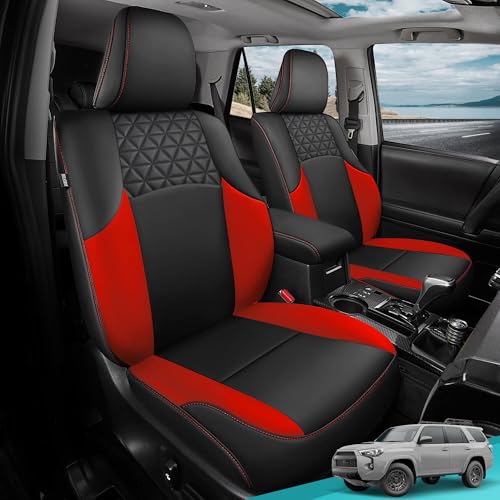 Seat Covers for Toyota 4Runner 2011 (2011-2024 3-ROW,7 seats MODEL ONLY / BLACKRED)