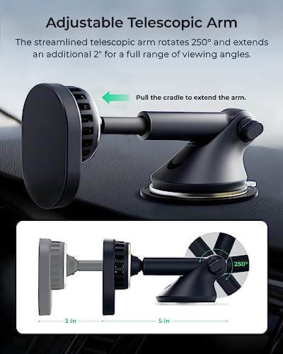 Velox Pro MagSafe Compatible Dash & Windshield Car Mount with Wireless Charging & CryoFlow™ Cooling Compatible with MagSafe Phones Including iPhone 12 (Qi Wireless Charging)
