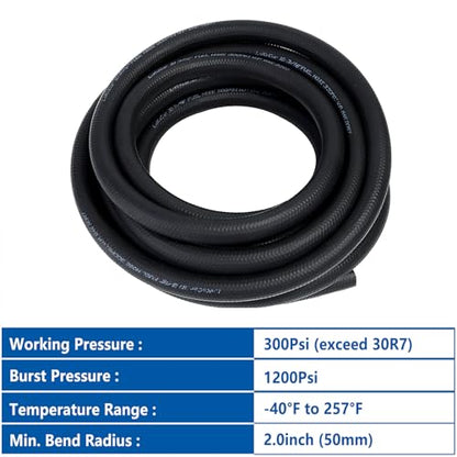Rubber Fuel Hose Line Push Lock 3 (3/16" ID 25ft)