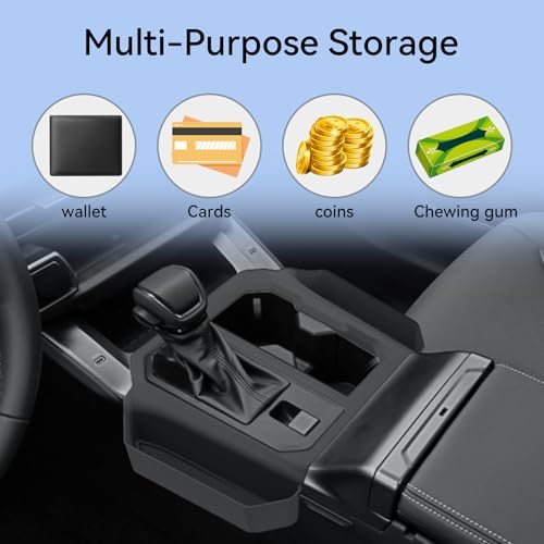 ABS Center Console Organizer for Toyota RAV4 2026 Hanging Storage Box Interior auto Accessories Black (26RAV4 C-BOX)