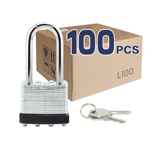 Laminated Keyed Alike Padlock 100 Pack 1.6 (100 pack Black)