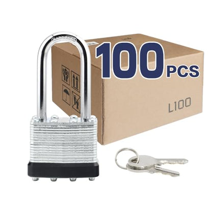 Laminated Keyed Alike Padlock 100 Pack 1.6 (100 pack Black)