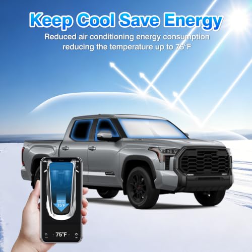 Windshield Sun Shade for Toyota Tundra 2022 (Window Sunshade for Toyota Tundra 22-25)