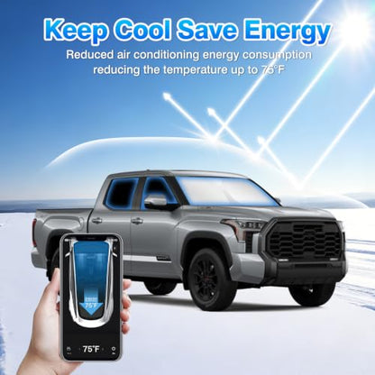 Windshield Sun Shade for Toyota Tundra 2022 (Window Sunshade for Toyota Tundra 22-25)