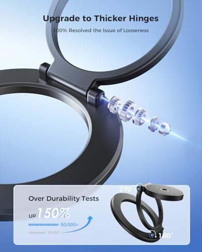 Dual Magnetic Phone Ring Holder (BK-Screw Hole)