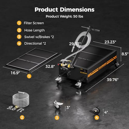 25 Gal Electric Oil Drain Pan with Pump (Black)