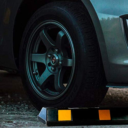 Rubber Parking Curb Garage Car Stopper (black and yellow)