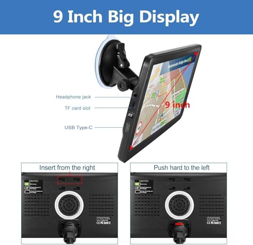GPS Navigation for Car （9 Inch） Slimline Touch Screen Real Voice Direction (9inch)