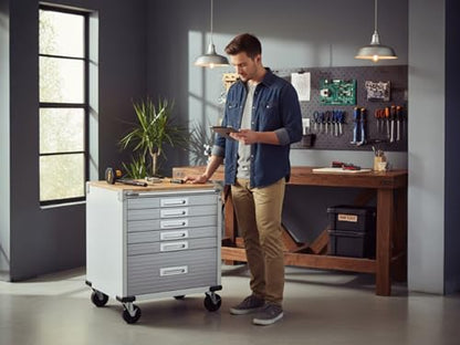 Heavy Duty Rolling Storage Cabinet with Wheels and Drawers (6 Drawer (28" W x 25" D x 34.5" H) / White)