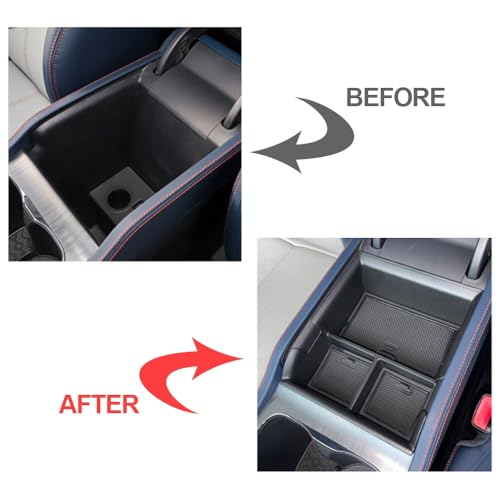 Car Center Console Armrest Box Glove Box Organizer Tray Secondary Storage Compatible for 2022 BYD Yuan Plus (Fits For 2022 BYD Yuan Plus)