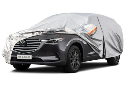 6 Layers Waterproof SUV Car Cover for Mazda CX (LM-Silver / 61. Custom Fit Mazda CX-9/CX-90)