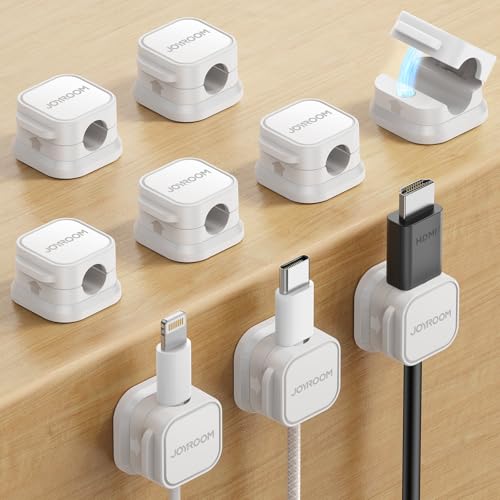 9 Pack Magnetic Cable Clips (White 9-Pack)