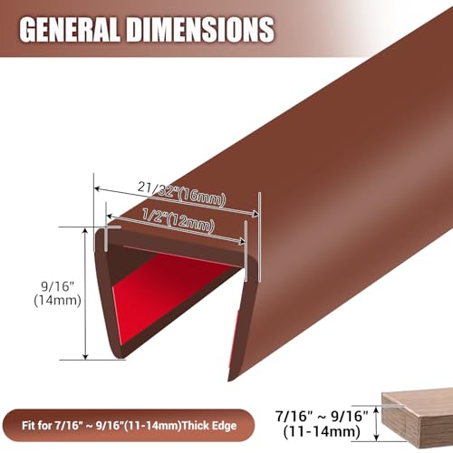 Rubber Edge Trim (Fit 1/2" - L20' / Brown)