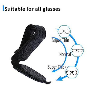 2 Packs Magnetic Sunglass Holder for Car Visor (Black / 2pcs)