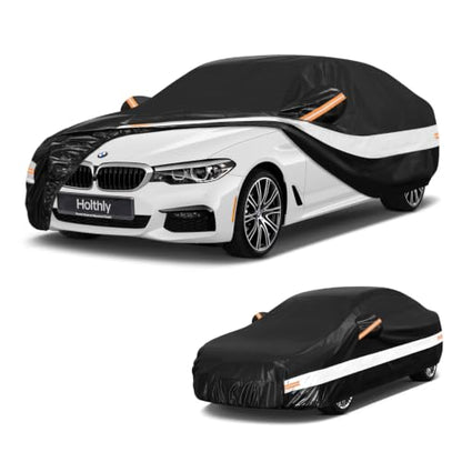 10 Layers Sedan Car Cover Custom Fit BMW 5 (Black Gray / Custom Fit for BMW 5-Series)