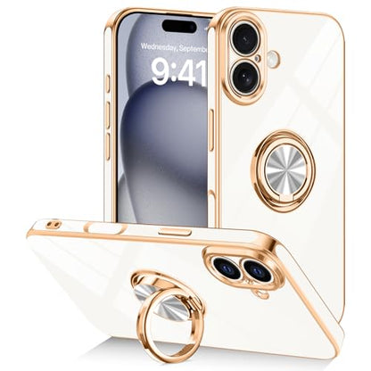 Designed for iPhone 17 Case with Ring Stand Slim White (White / 6.3'' iPhone 17)