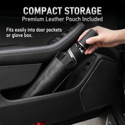 Car Windshield Sun Shade (1 PC / Black & Silver #1)