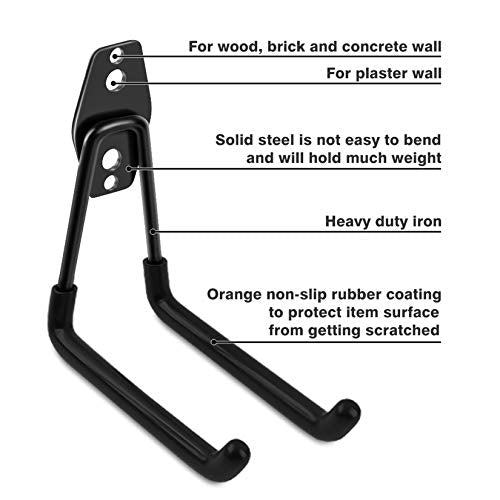 Garage Hooks Heavy Duty 14 Pack (Black)
