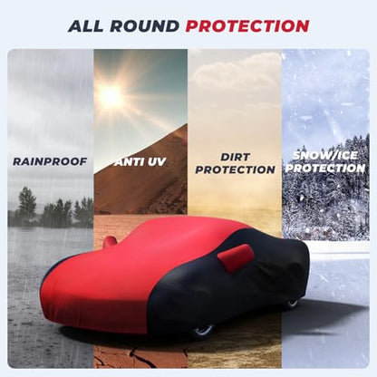 Waterproof Car Cover Custom for Chevy Corvette 1968 (Red Black / Corvette C3)