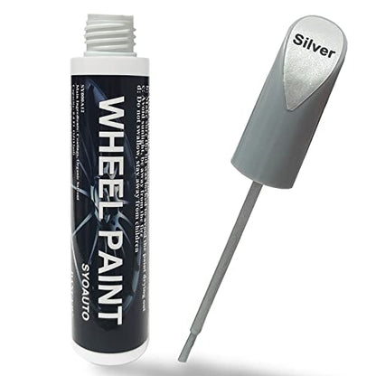Silver Rim Touch Up Paint Rim Scratch Repair Pen Wheel Touch Up Paint Car Rim Paint Pen Universal Color Silver Wheel Paint (Silver)