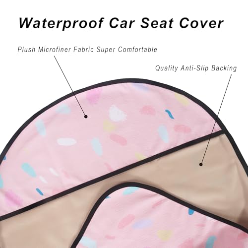Car Seat Cover Protector Front Seats (1Pcs Front Seat Towel / Pink Marbling)
