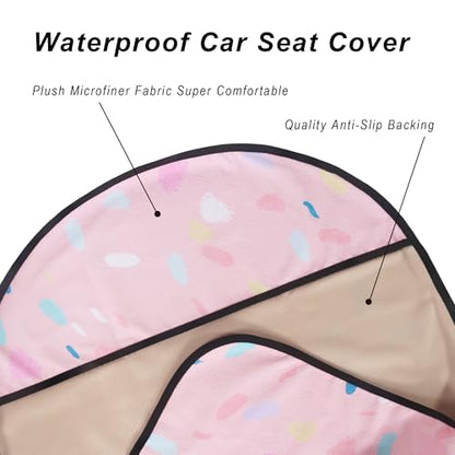 Car Seat Cover Protector Front Seats (1Pcs Front Seat Towel / Pink Marbling)