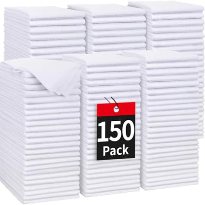 White Microfiber Cleaning Cloth (White / 150 Pack)