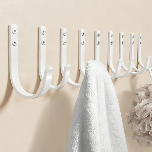10 Pack 22LB Wall Hooks for Hanging Towel (White / 10 Pack)